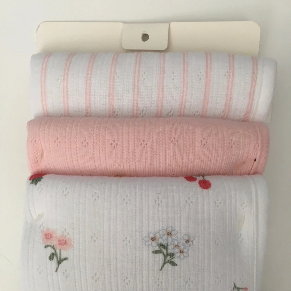 Baby Burp Cloths Cotton Front Pink Floral Strawberries Stripes NEW | Apple + Ivy